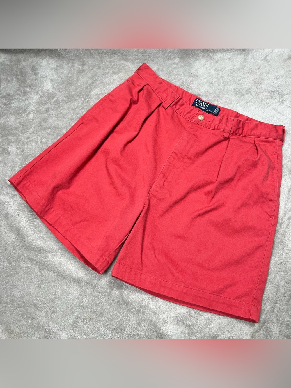 Vintage Polo Ralph Lauren Andrew Shorts Mens 32 Red Pleated Preppy Baggy Y2K